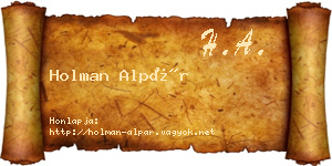 Holman Alpár névjegykártya